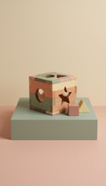 Heirloom natural wood shape sorter with soft edges
