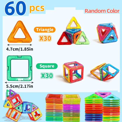 ערכת מגנטים לבנייה ויצירה – 56 חלקים