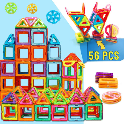 ערכת מגנטים לבנייה ויצירה – 56 חלקים