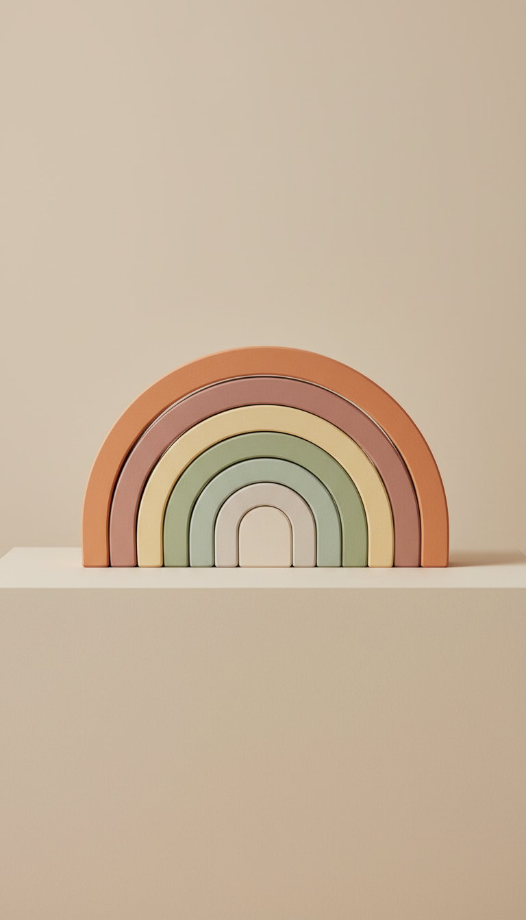 Scandinavian nesting arches with color blocks